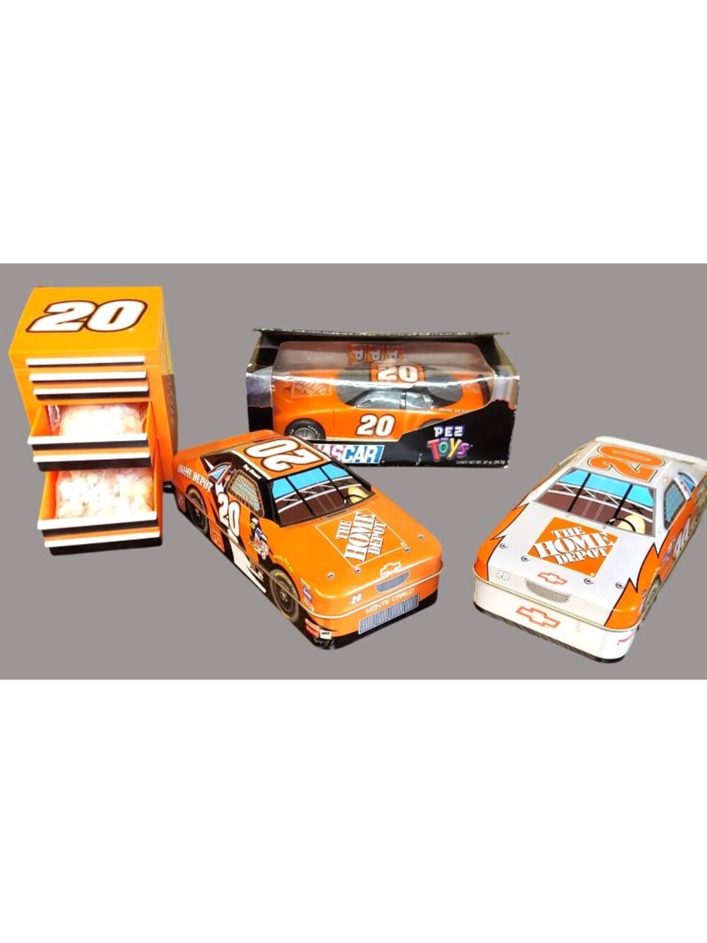 NASCAR Home Depot Tony Stewart PEZ and Candy Collectible Tins Set 1160